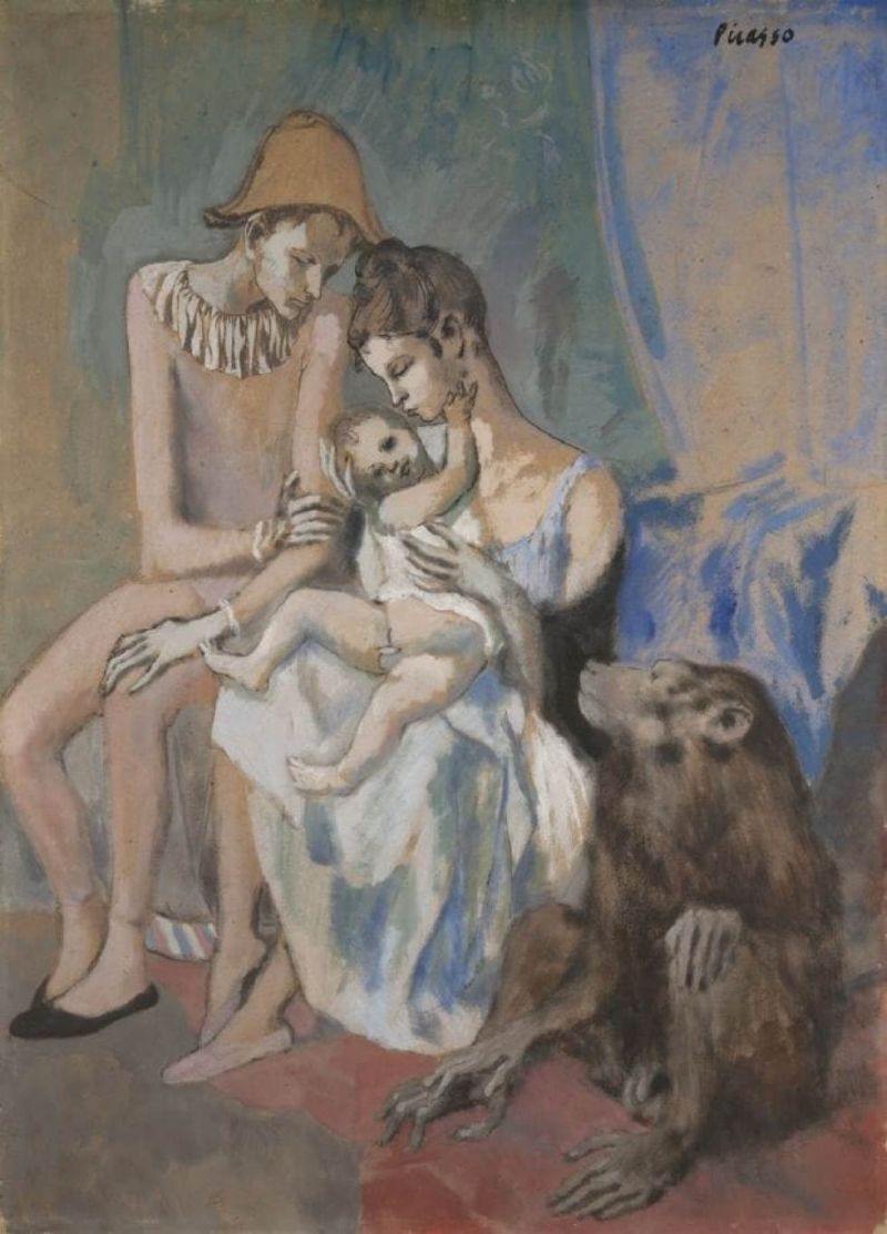 パブロ・ピカソによる複製絵画1905年軽業師の家族-ファミーユ・オー 
